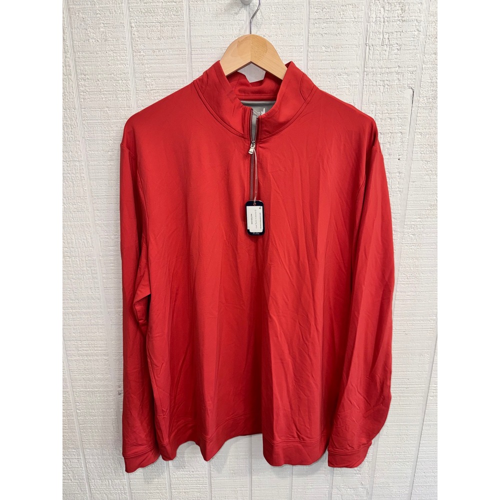 johnnie-O Quarter Zip Pullover Men Rouge Red Performance Motion XL